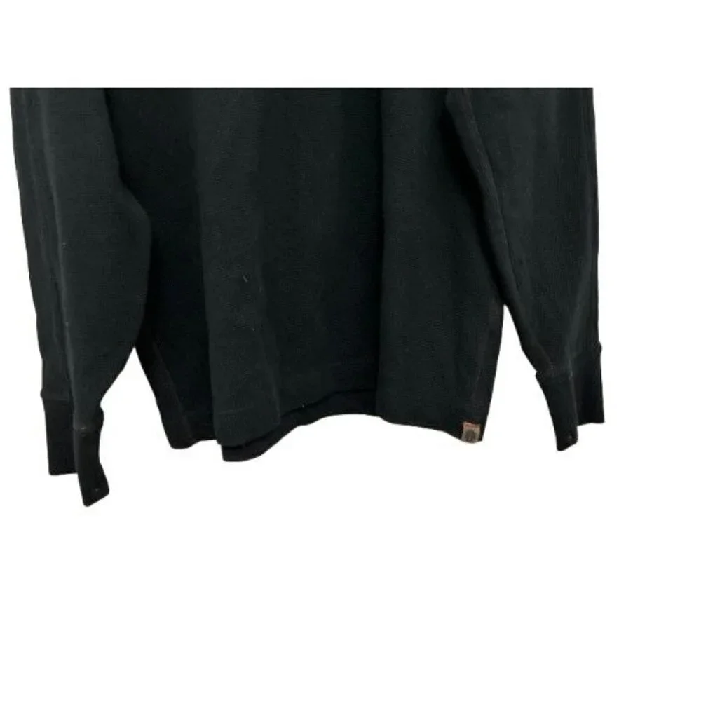 Banana Republic Cotton Waffle Henley Sweater Black Size Large